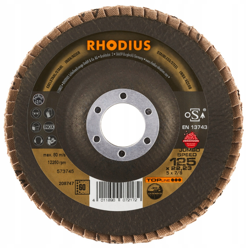 Ściernica listwowa Rhodius Jumbo Speed Extended LZFC 125X22,23 GR 60